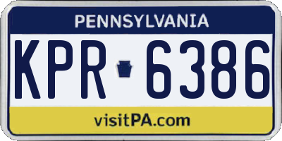 PA license plate KPR6386
