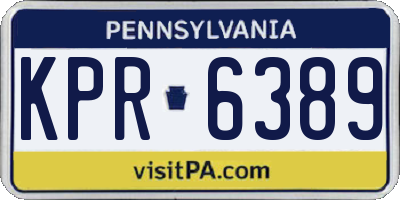 PA license plate KPR6389