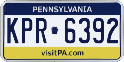 PA license plate KPR6392