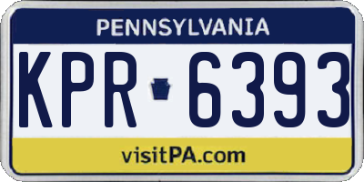 PA license plate KPR6393