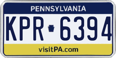 PA license plate KPR6394