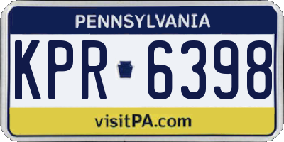 PA license plate KPR6398