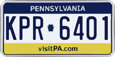PA license plate KPR6401