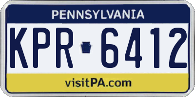 PA license plate KPR6412