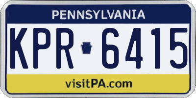 PA license plate KPR6415