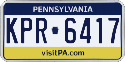 PA license plate KPR6417