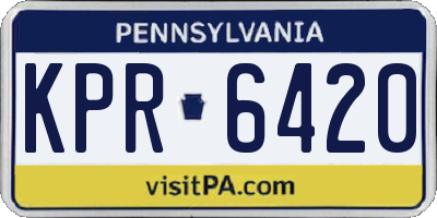 PA license plate KPR6420