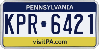 PA license plate KPR6421