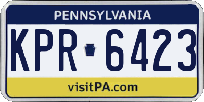 PA license plate KPR6423