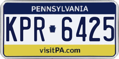 PA license plate KPR6425