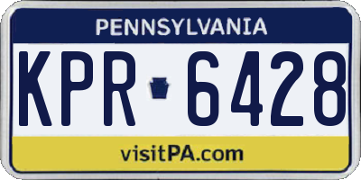 PA license plate KPR6428
