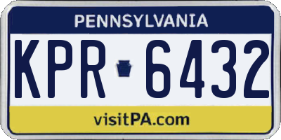 PA license plate KPR6432