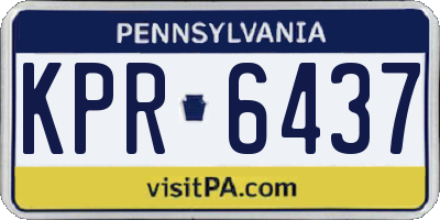 PA license plate KPR6437