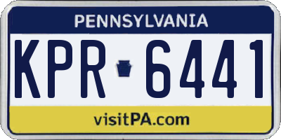 PA license plate KPR6441