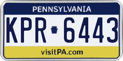 PA license plate KPR6443