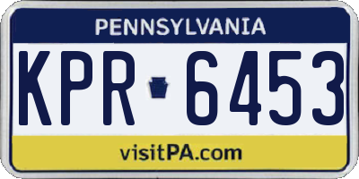 PA license plate KPR6453
