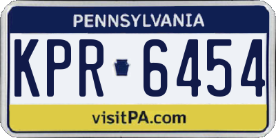PA license plate KPR6454