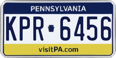 PA license plate KPR6456