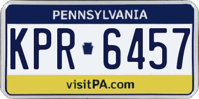 PA license plate KPR6457