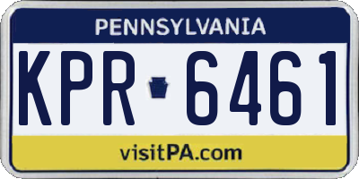 PA license plate KPR6461