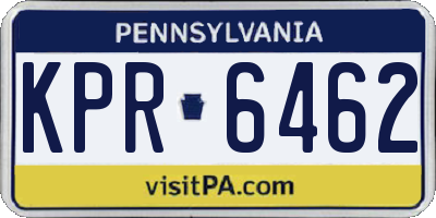 PA license plate KPR6462