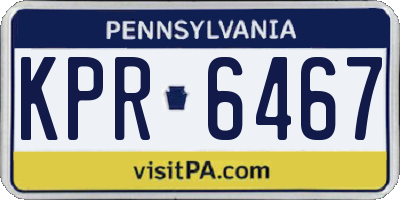 PA license plate KPR6467