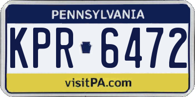 PA license plate KPR6472