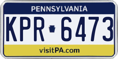 PA license plate KPR6473
