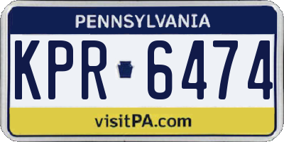 PA license plate KPR6474