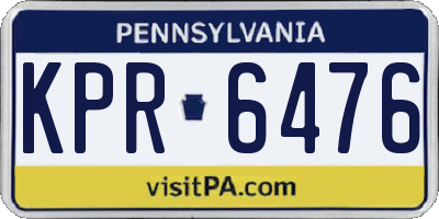 PA license plate KPR6476