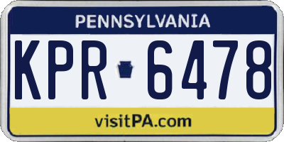 PA license plate KPR6478