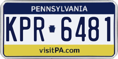 PA license plate KPR6481