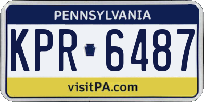 PA license plate KPR6487