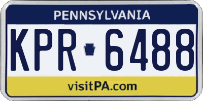 PA license plate KPR6488