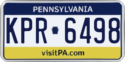 PA license plate KPR6498