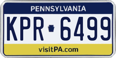 PA license plate KPR6499