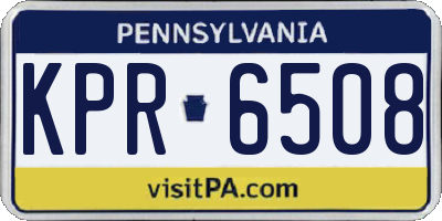 PA license plate KPR6508