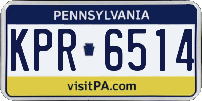 PA license plate KPR6514