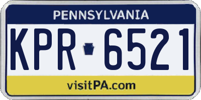 PA license plate KPR6521