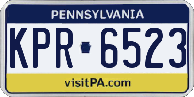 PA license plate KPR6523