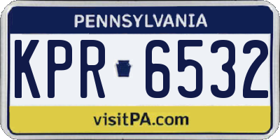PA license plate KPR6532