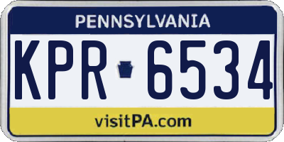 PA license plate KPR6534