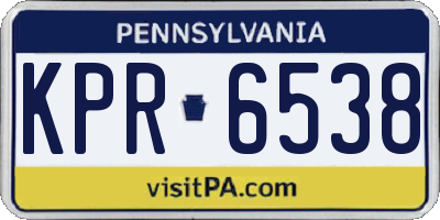 PA license plate KPR6538