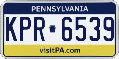 PA license plate KPR6539