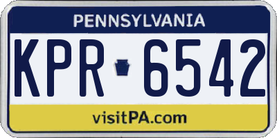 PA license plate KPR6542