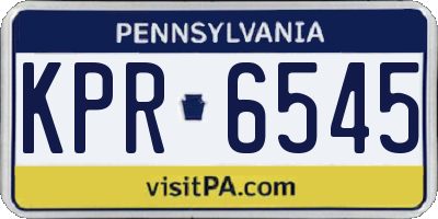 PA license plate KPR6545