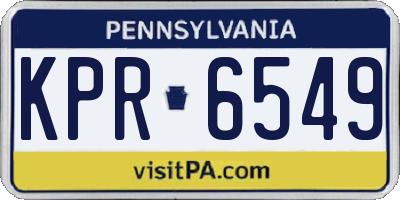 PA license plate KPR6549