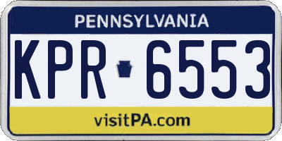 PA license plate KPR6553