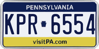 PA license plate KPR6554