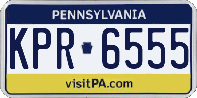 PA license plate KPR6555